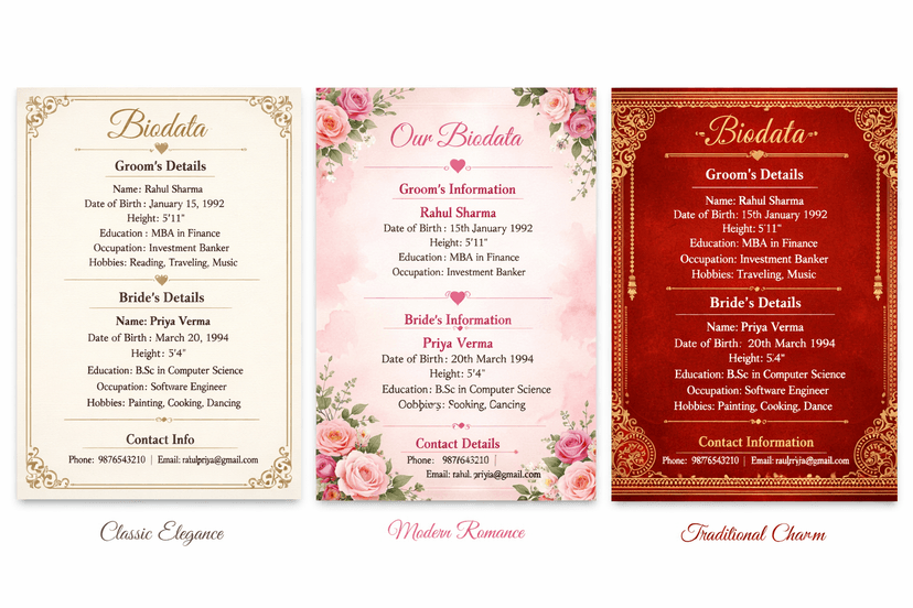 Create Biodata classic-elegance Image for classic-elegance